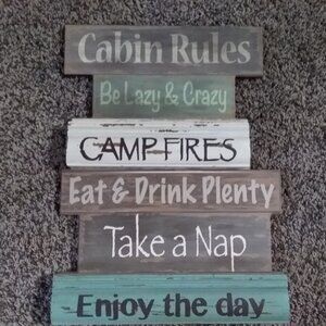 Cabin rules sign
